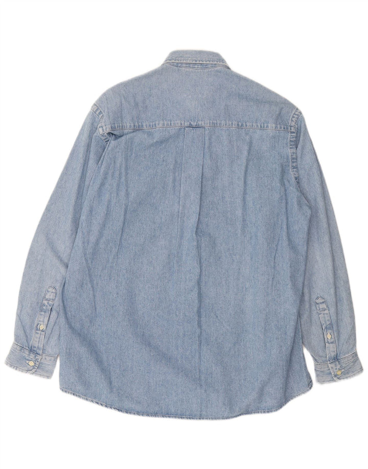 VINTAGE Mens Denim Shirt Medium Blue