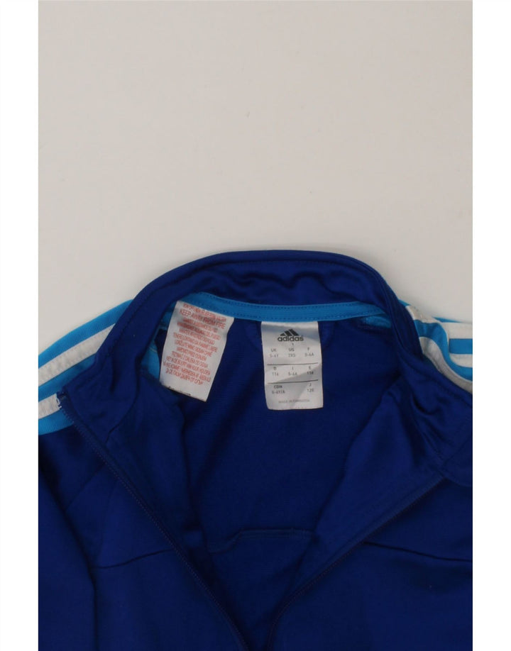 ADIDAS Boys Tracksuit Top Jacket 5-6 Years Blue Polyester Vintage Adidas and Second-Hand Adidas from Messina Hembry 