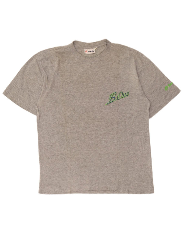Lotto Herre grafisk T-shirt Top mellemgrå bomuld