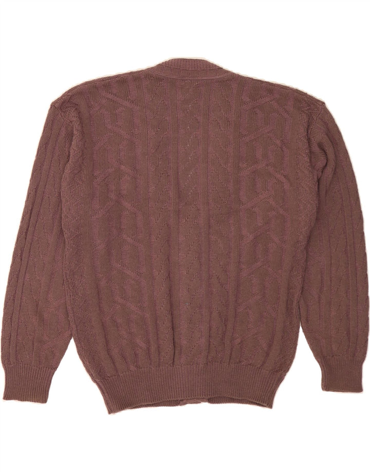 VINTAGE Mens Oversized Cardigan Sweater IT 48/50 Medium Burgundy Vintage Vintage and Second-Hand Vintage from Messina Hembry 