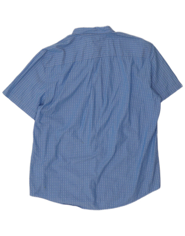 Tommy Hilfiger Chemise classique à manches courtes pour homme XL en coton à pois bleu