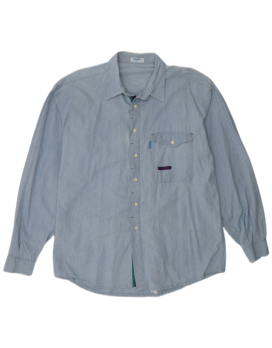 Camisa masculina Carrera XL azul algodão