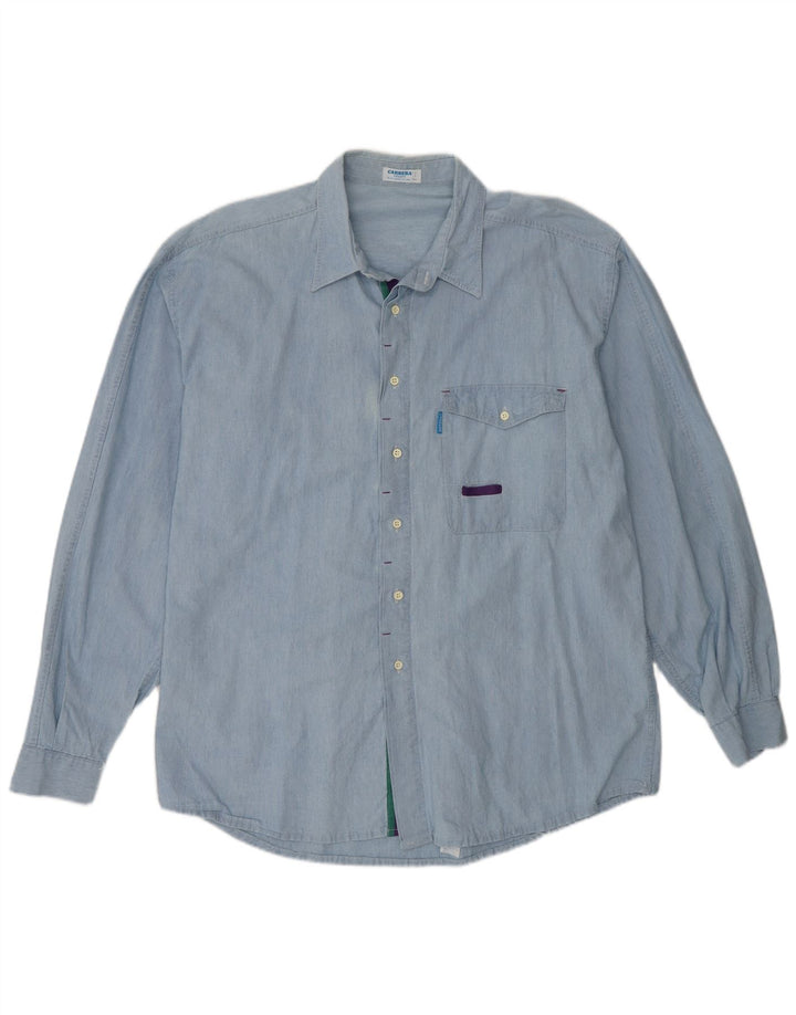 Camisa masculina Carrera XL azul algodão