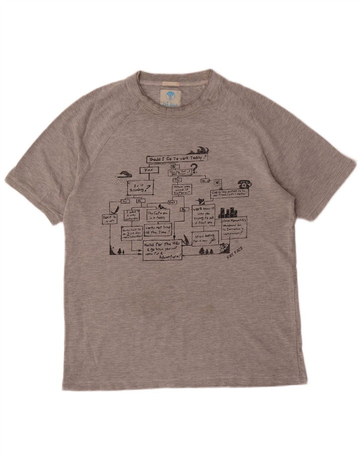 Fat Face Mens Graphic T-Shirt Top Small Grey
