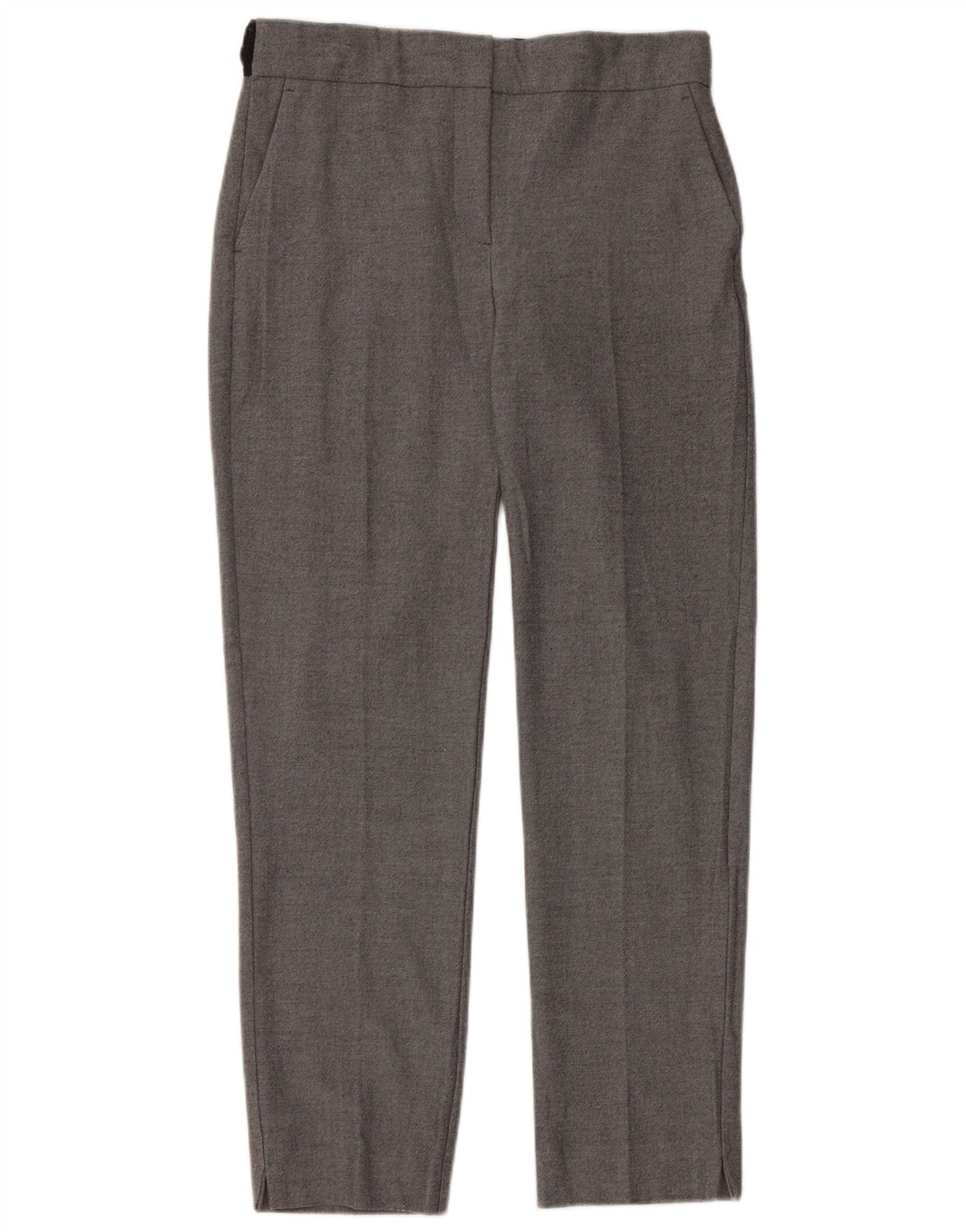 Zara Womens Straight Chino Trousers Small W26 L27 Grey Polyester