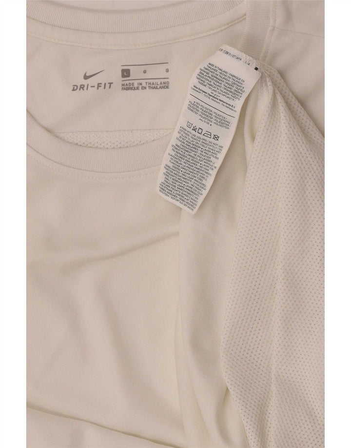 Tricou Nike Dri Fit pentru bărbați Top mare din poliester alb