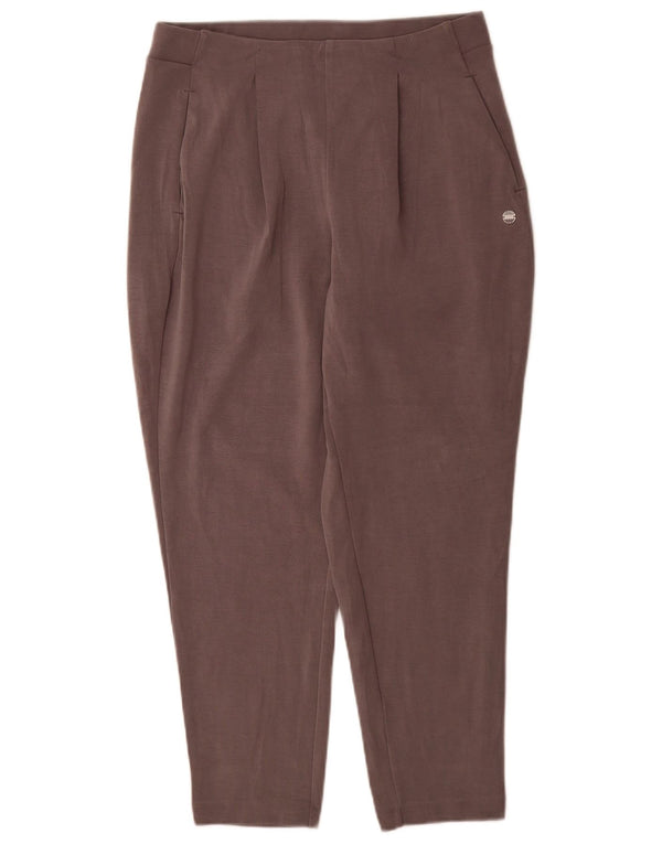 Superdry Womens Tapered Cropped Trousers UK 14 Large W34 L27 Grey Modal