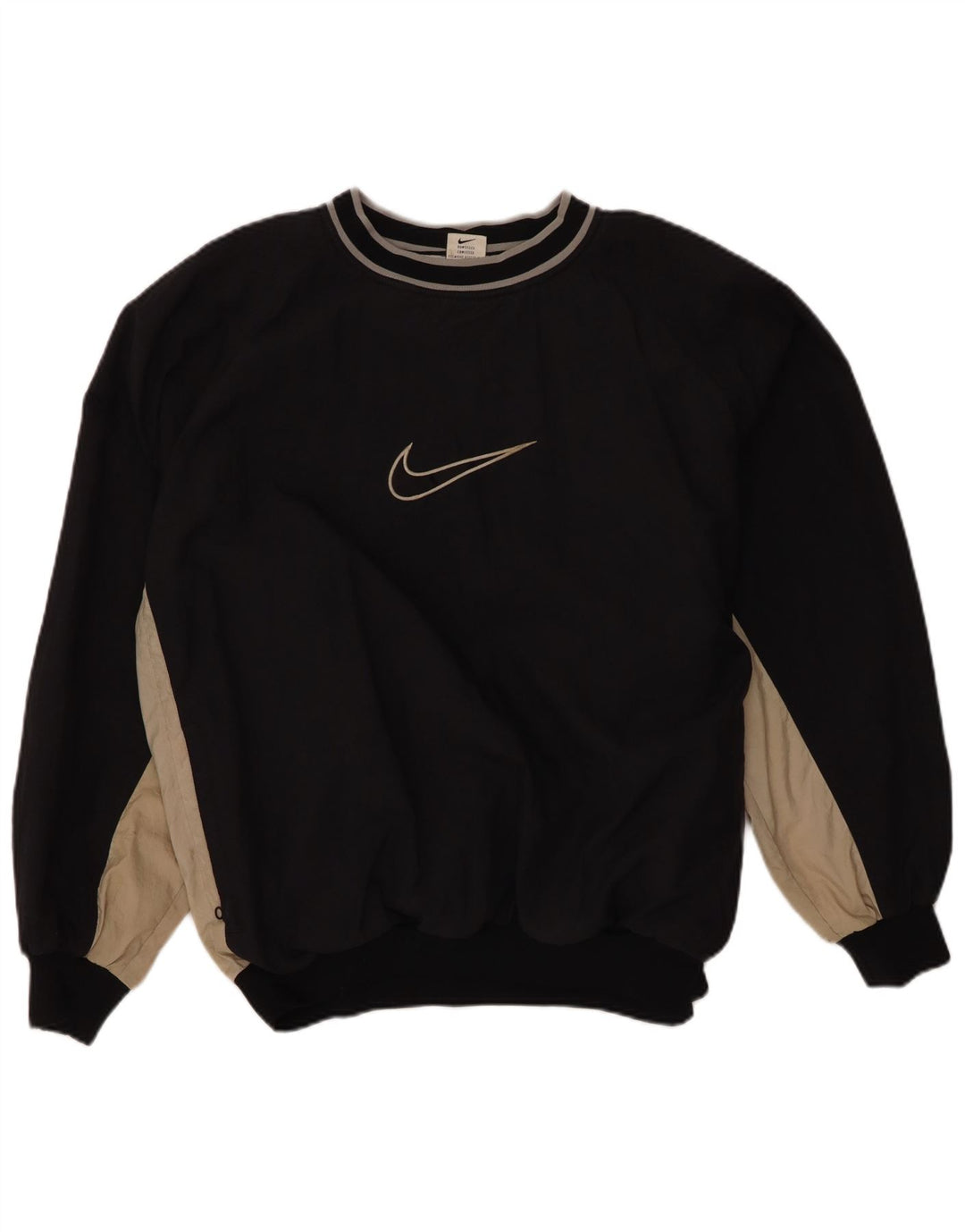 Nike Herren-Sweatshirt mit Grafik, groß, schwarzes Farbblock-Polyester
