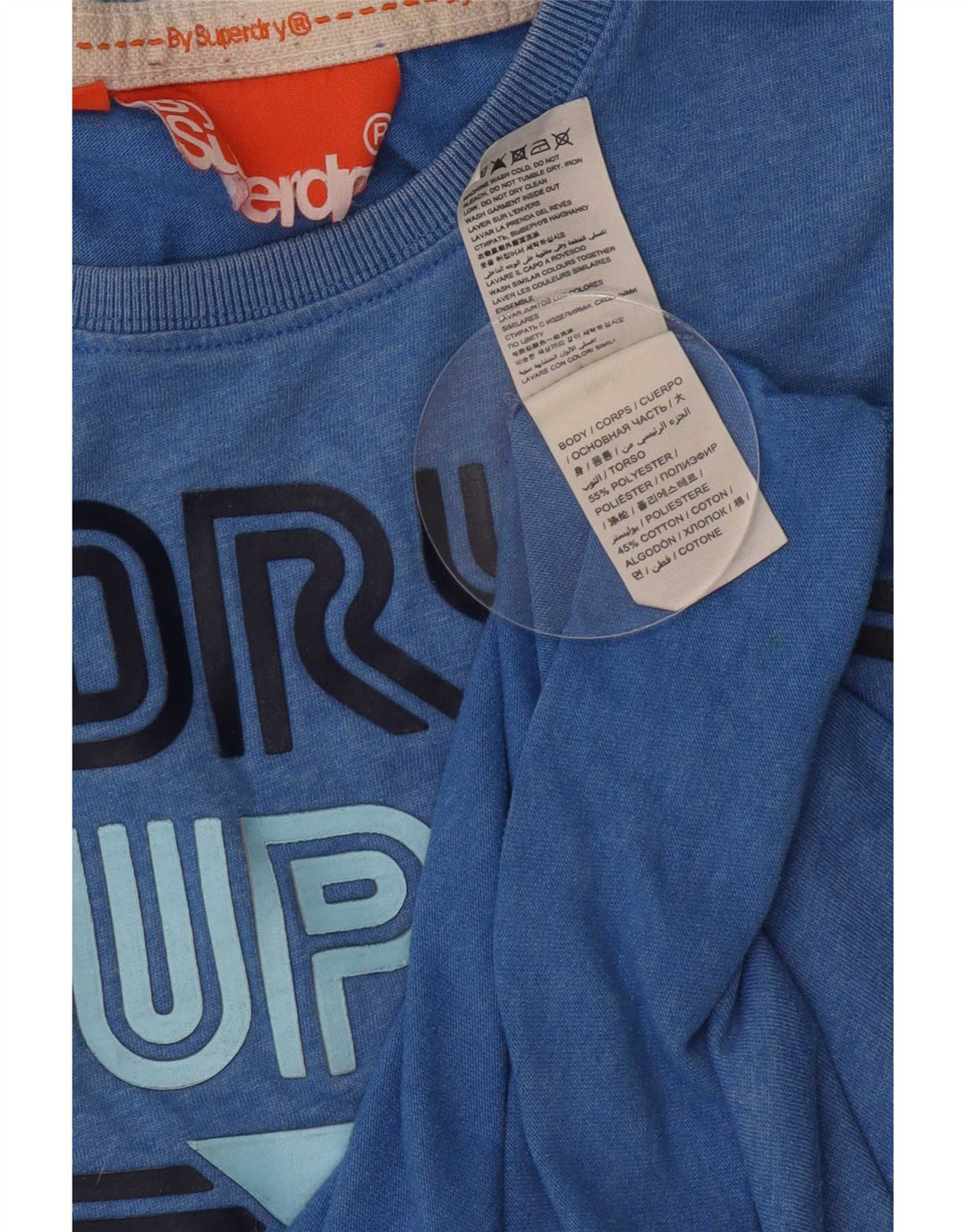 Ανδρικό γραφικό T-Shirt Superdry Top Medium Blue Polyester