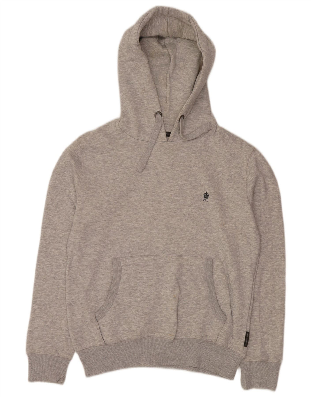 French Connection Mens Hoodie Jumper Small Grey Flecked Cotton