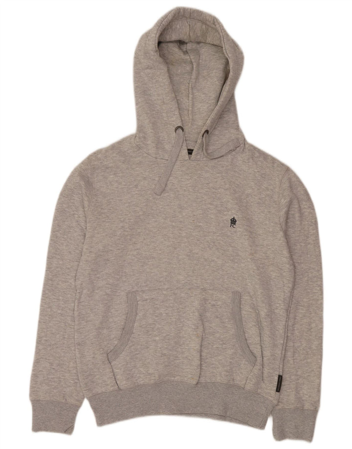 French Connection Mens Hoodie Jumper Small Grey Flecked Cotton