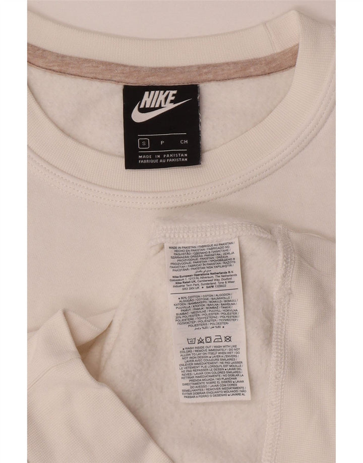 Nike Womens Sweatshirt Jumper UK 10 Small White Cotton