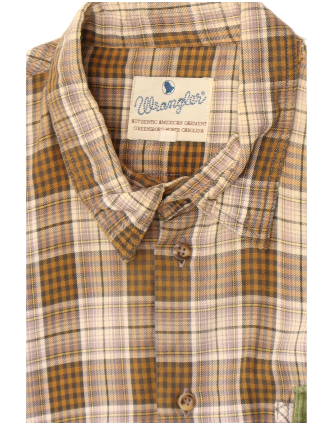 Męska koszula flanelowa Wrangler XL w brązową kratkę