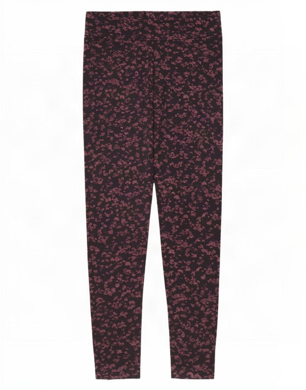 Fat Face Womens Leggings UK 14 Large Black Floral Cotton