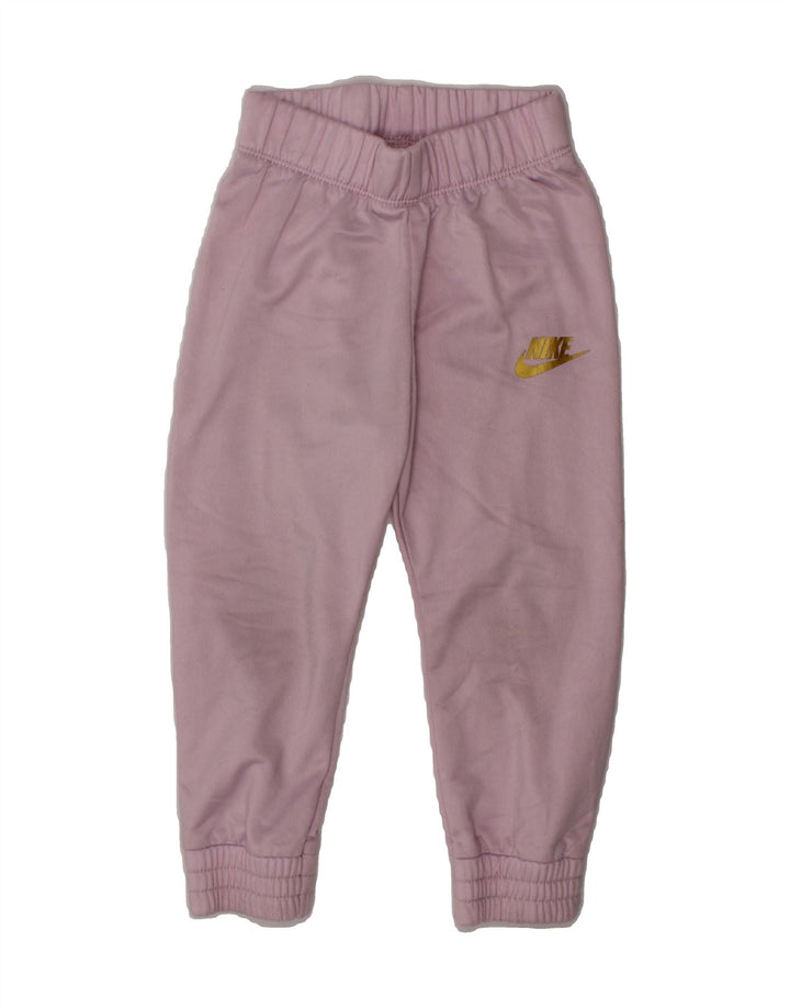 NIKE Girls Tracksuit Trousers Joggers 2-3 Years Pink Polyester Vintage Nike and Second-Hand Nike from Messina Hembry 
