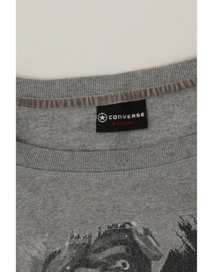 CONVERSE Womens Graphic Top Long Sleeve UK 18 XL Grey Cotton Vintage Converse and Second-Hand Converse from Messina Hembry 