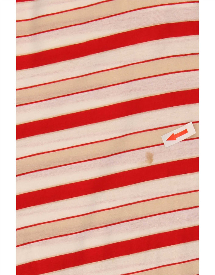 Amerigo Vespucci Mens Polo Shirt Medium Red Striped Cotton
