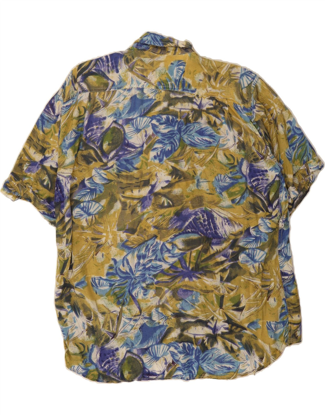 OZONE Mens Short Sleeve Shirt Large Green Floral Vintage Ozone and Second-Hand Ozone from Messina Hembry 