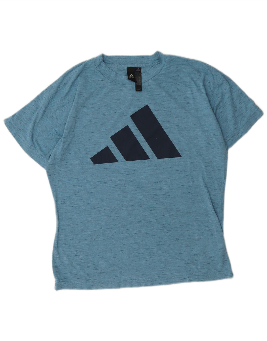 Adidas Womens Graphic T-Shirt Top UK 12/14 Medium Blue Flecked Polyester