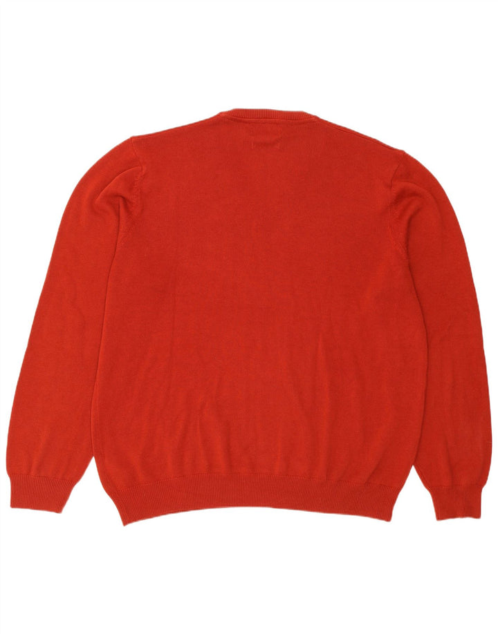 Marks & Spencer Mens V-Neck Jumper Sweater XL Red Cotton