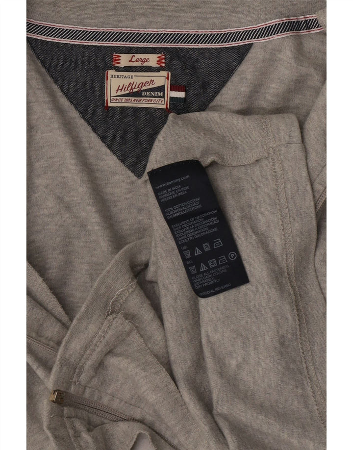 Tommy Hilfiger Mens Tracksuit Top Jacket Large Grey Cotton