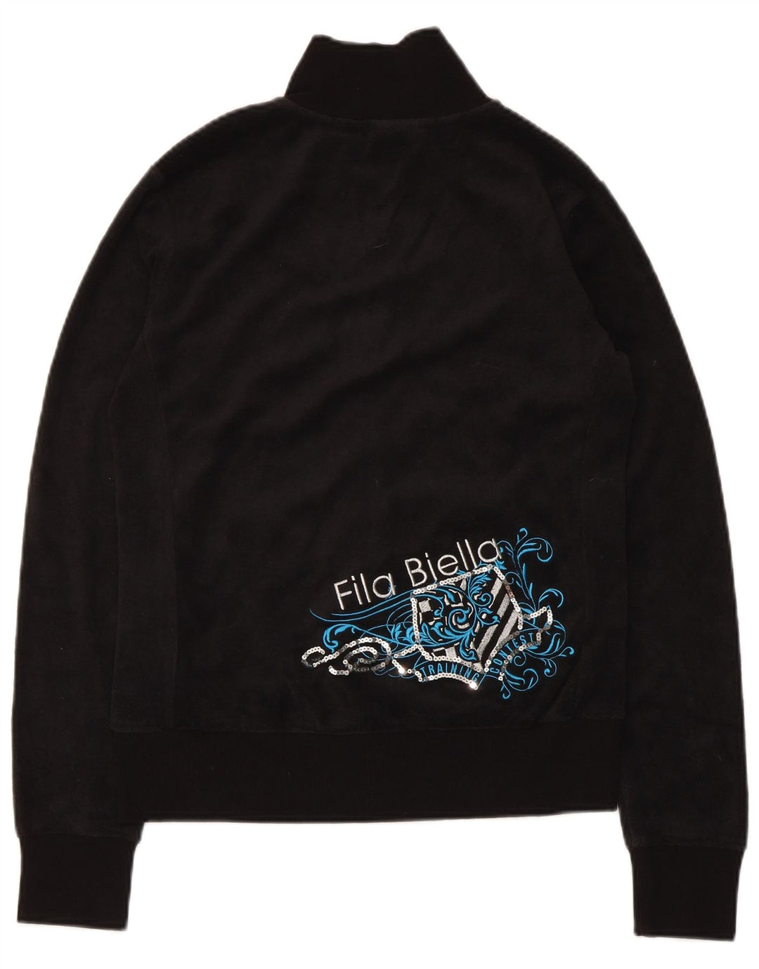 Fila Veste de survêtement graphique pour femme UK 12 Coton noir moyen
