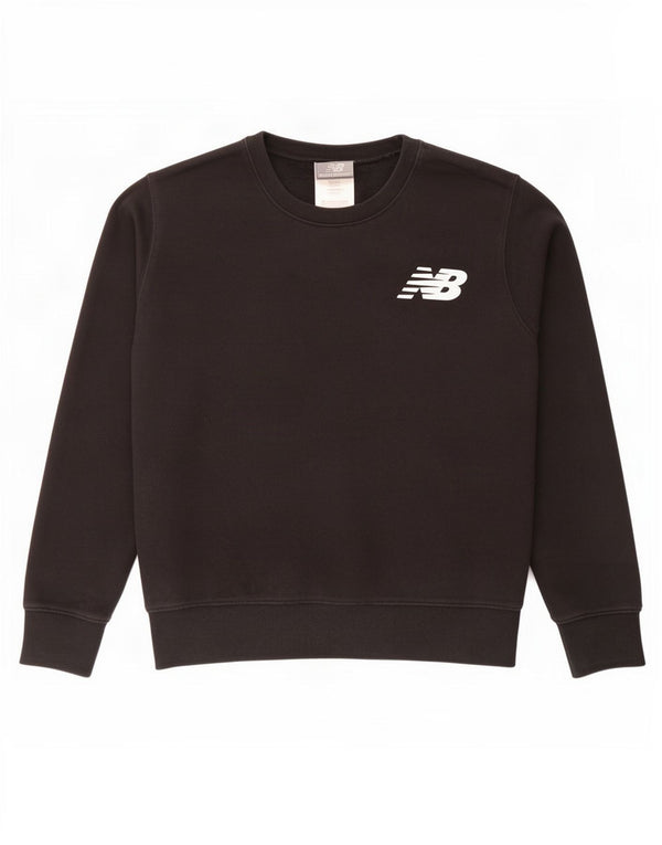 New Balance Dame Oversized Sweatshirt Jumper UK 10 Small Black Bomuld