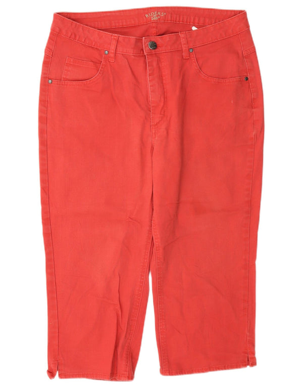 Lee Womens Riders Capri Trousers US 14 XL W34 L19 Red Cotton