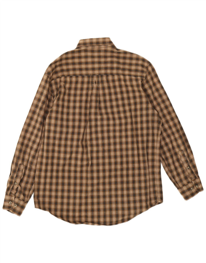 Timberland Mens Flannel Shirt Small Brown Check Cotton