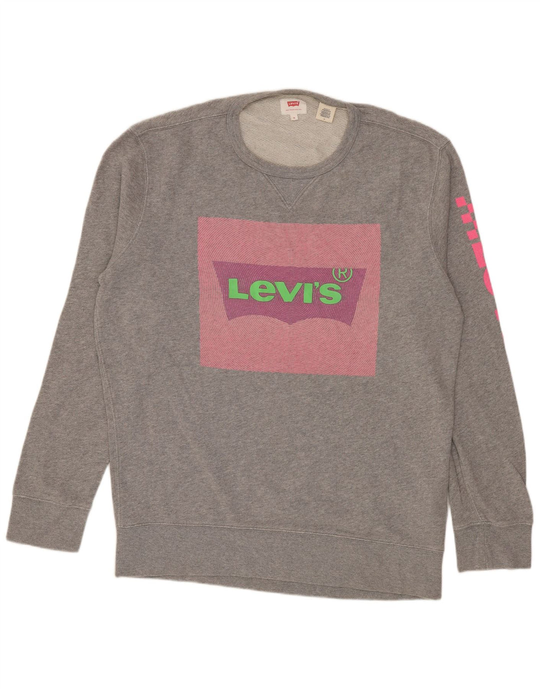 Levi's Sweatshirt Graphic Sweatshirt Jumper Homme Gris Moyen Moucheté Coton