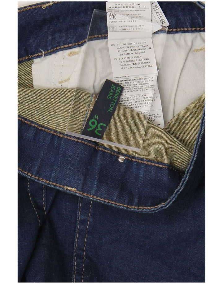 BENETTON Womens Slim Jeans W36 L31 Navy Blue Cotton