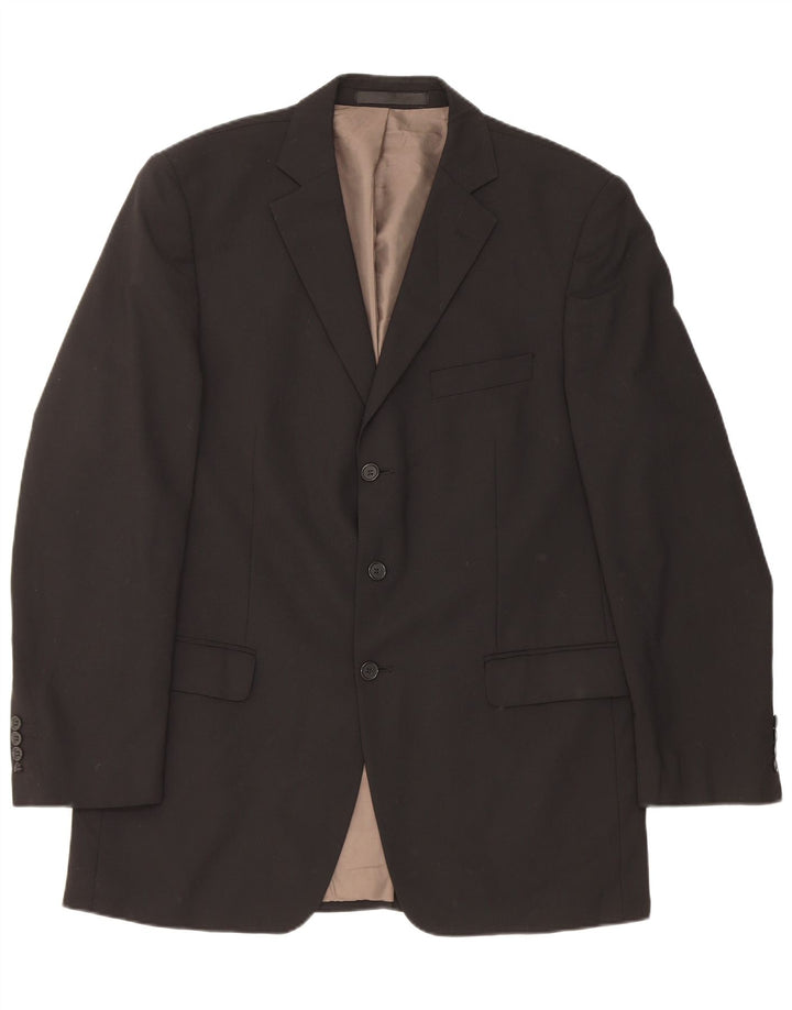 Marks & Spencer Veste blazer à 3 boutons pour homme UK 42 Large Noir Polyester