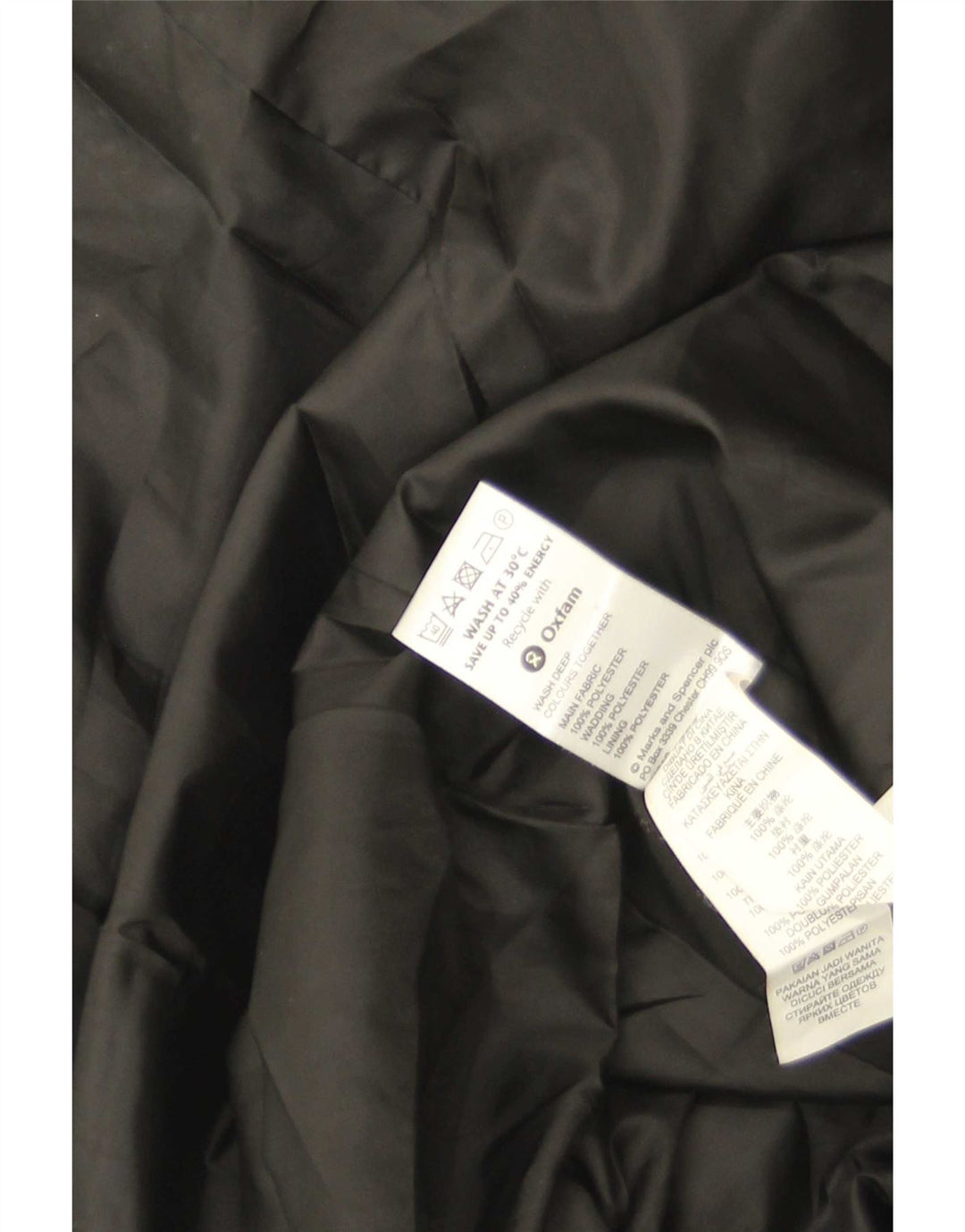 Marks & Spencer Damski pikowany płaszcz UK 18 XL, czarny poliester
