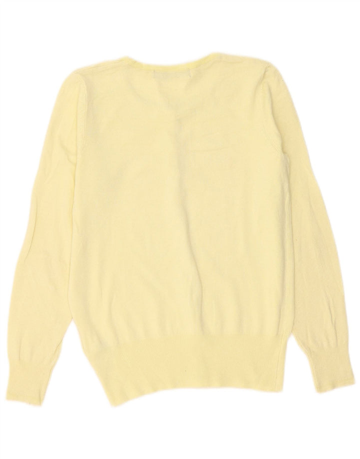 Marks & Spencer Womens Cardigan Sweater UK 8 Small Yellow Viscose