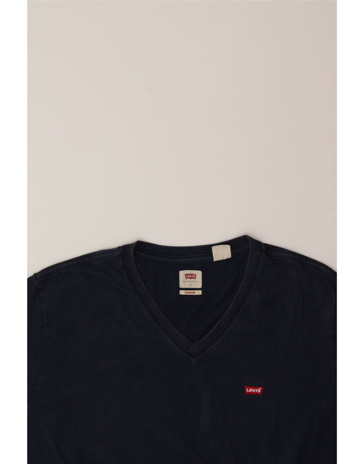 LEVI'S Mens T-Shirt Top Large Navy Blue Cotton Vintage Levi's and Second-Hand Levi's from Messina Hembry 