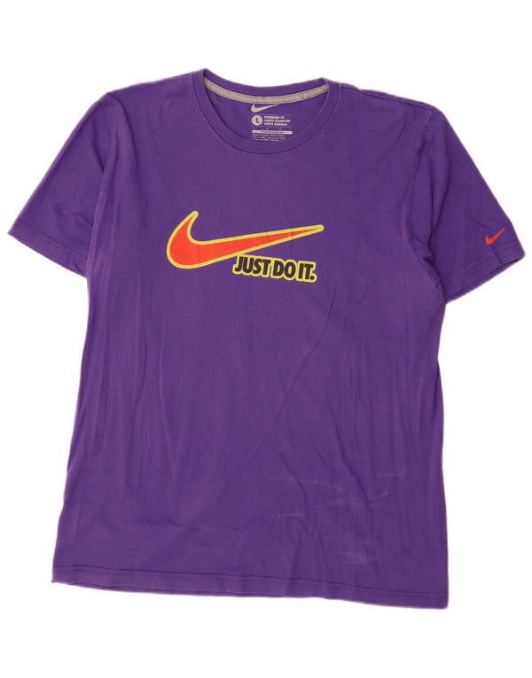 Nike Camiseta gráfica de ajuste estándar para hombre, talla grande, algodón morado
