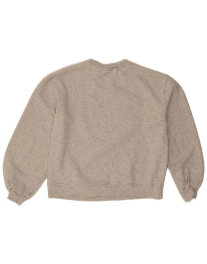 Tommy Hilfiger Womens Graphic Oversized Sweatshirt Jumper UK 14 Medium Grey