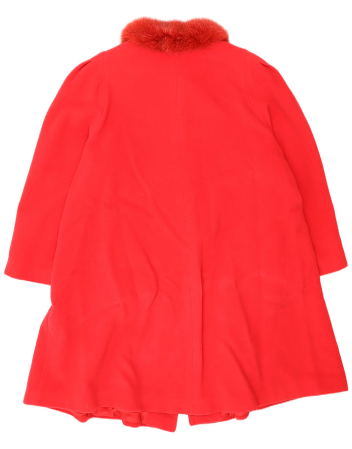 Vintage Womens Oversized Overcoat IT 44 Medium Red Wool