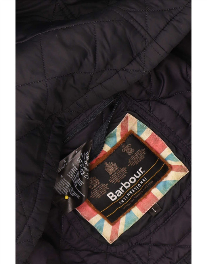 Barbour Mens Quilted Jacket UK 40 Large Navy Blue Polyamide