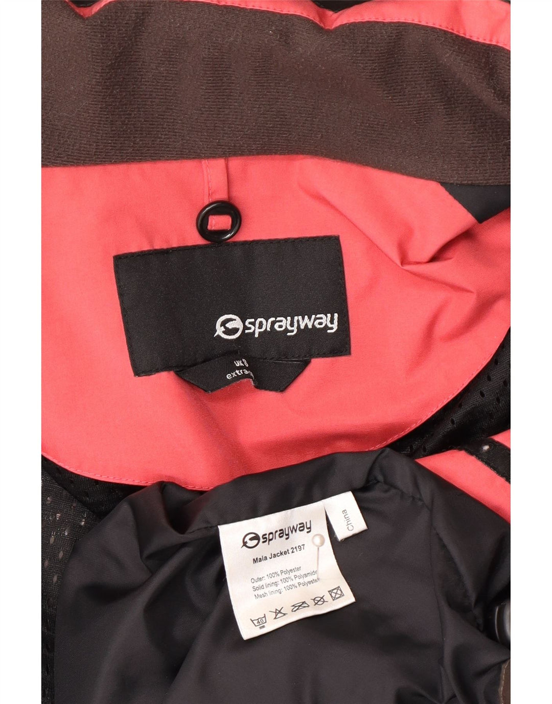 Sprayway Womens Hooded Oversized Rain Jacket UK 8 Small Brown Polyester
