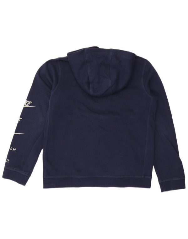 Felpa con cappuccio Nike da bambino con vestibilità grafica regolare 13-14 anni XL in cotone blu navy