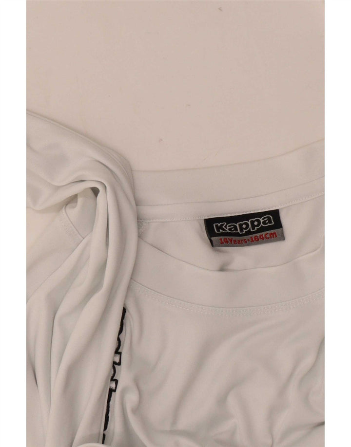 Kappa Boys Graphic Top Long Sleeve 13-14 Years White