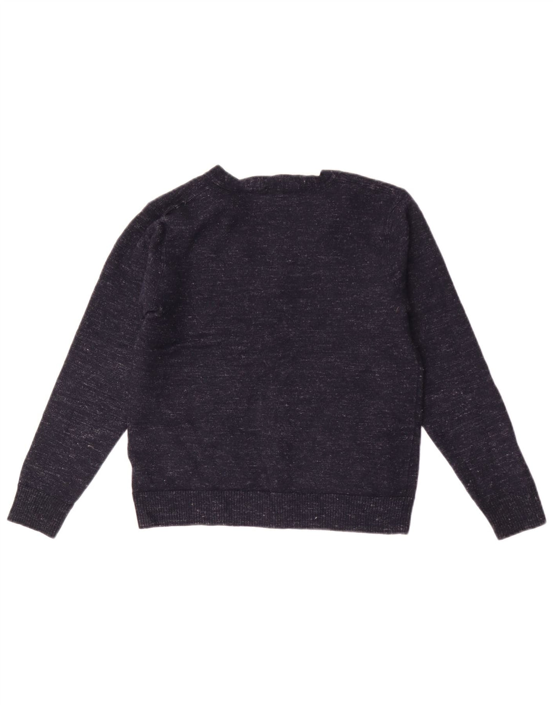 J. Crew Mens Slim Fit Cardigan Sweater Medium Navy Blue Flecked Wool