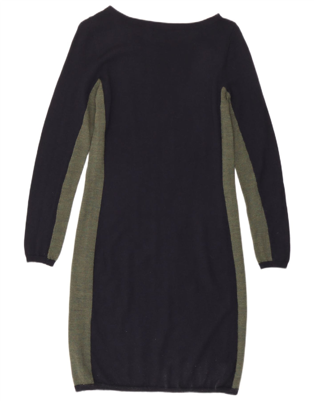 Jigsaw Womens Jumper Dress UK 12 Medium Navy Blue Colourblock Wool