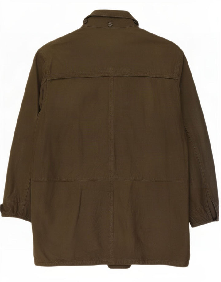 Abrigo de cuero vintage para hombre IT 48 Caqui medio