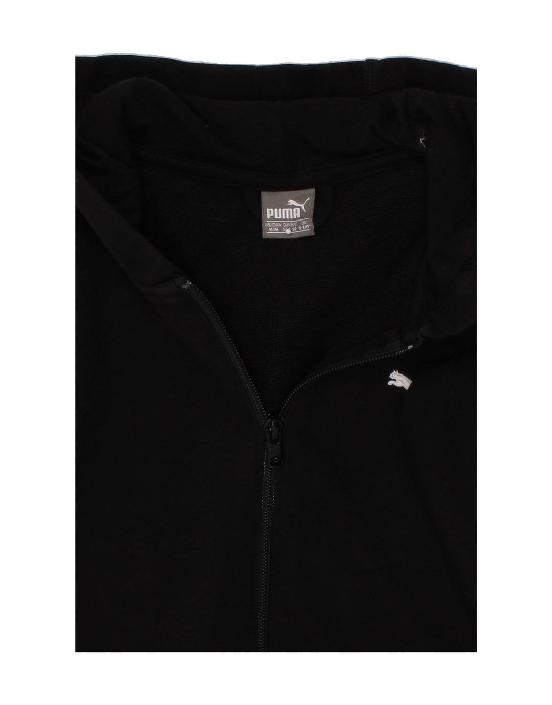 PUMA Girls Zip Hoodie Sweater 9-10 Years Black Cotton Vintage Puma and Second-Hand Puma from Messina Hembry 