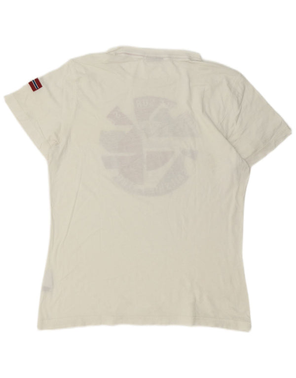 Napapijri T-Shirt Graphique Homme Blanc Moyen Coton
