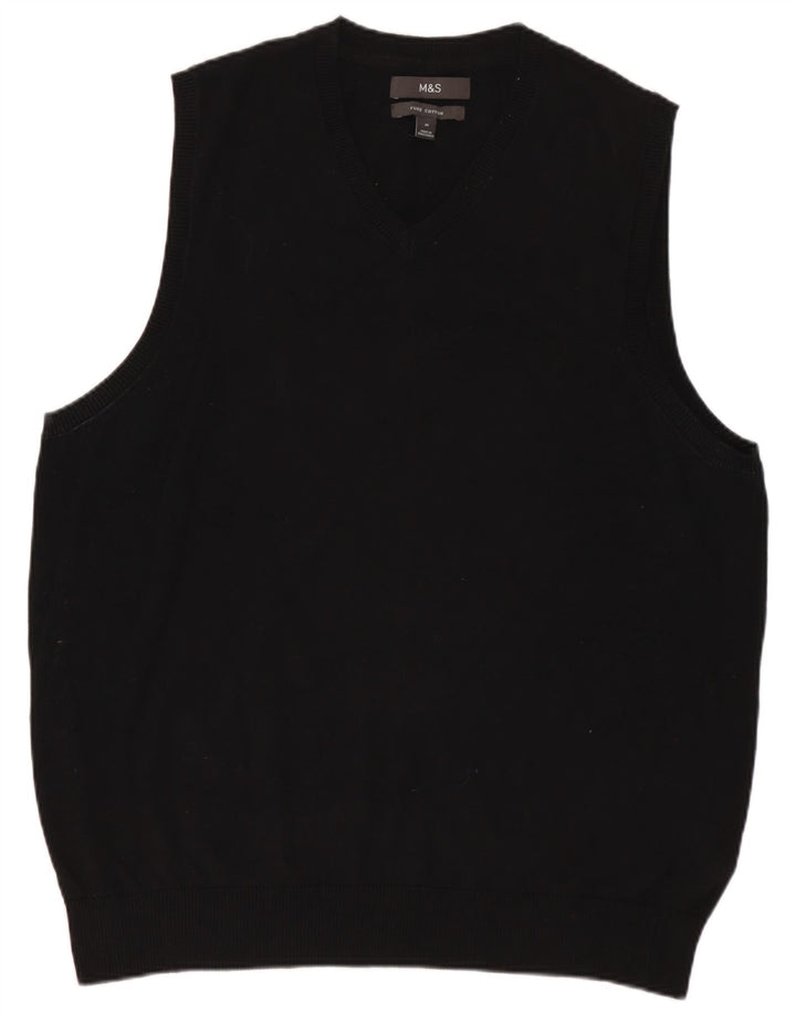Marks & Spencer Herrevest Tank Top Medium Sort Bomuld
