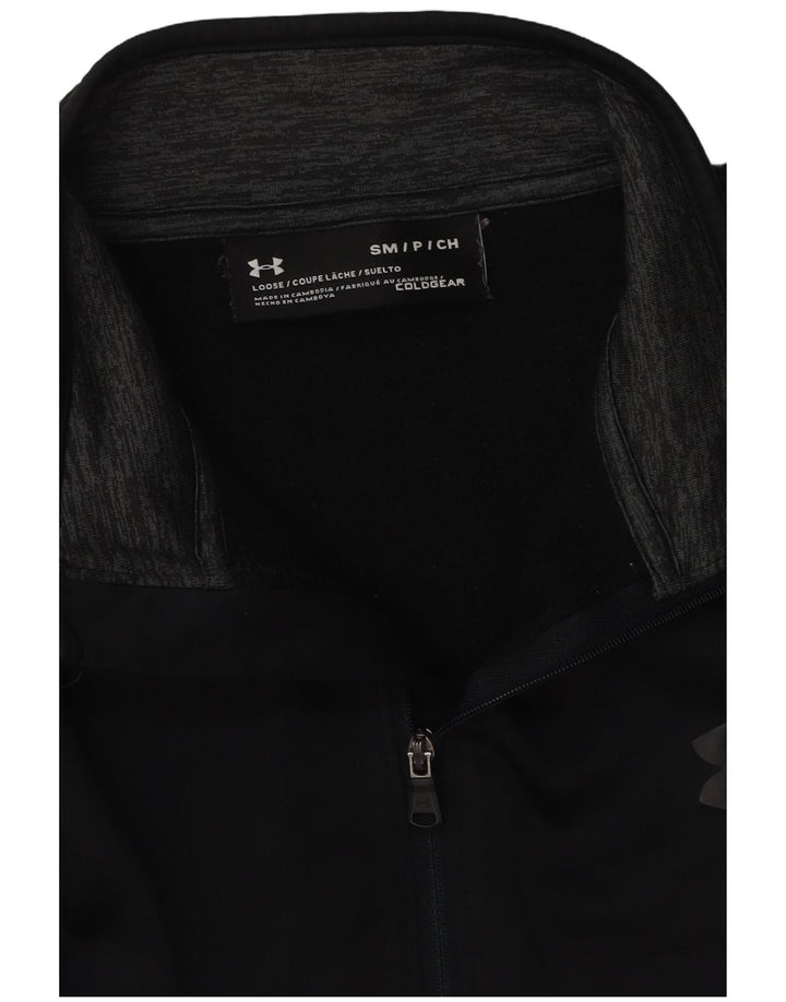 UNDER ARMOUR Mens Cold Gear Zip Neck Sweatshirt Jumper Small Black