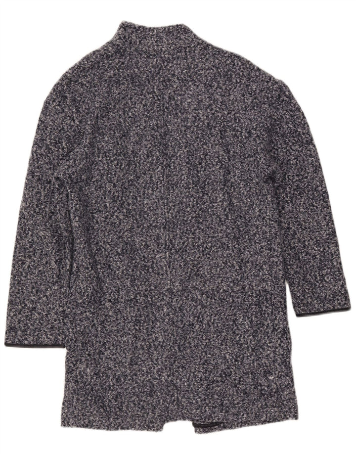 Marks & Spencer Dameoverfrakke UK 8 Small Navy Blue Flecked Polyester